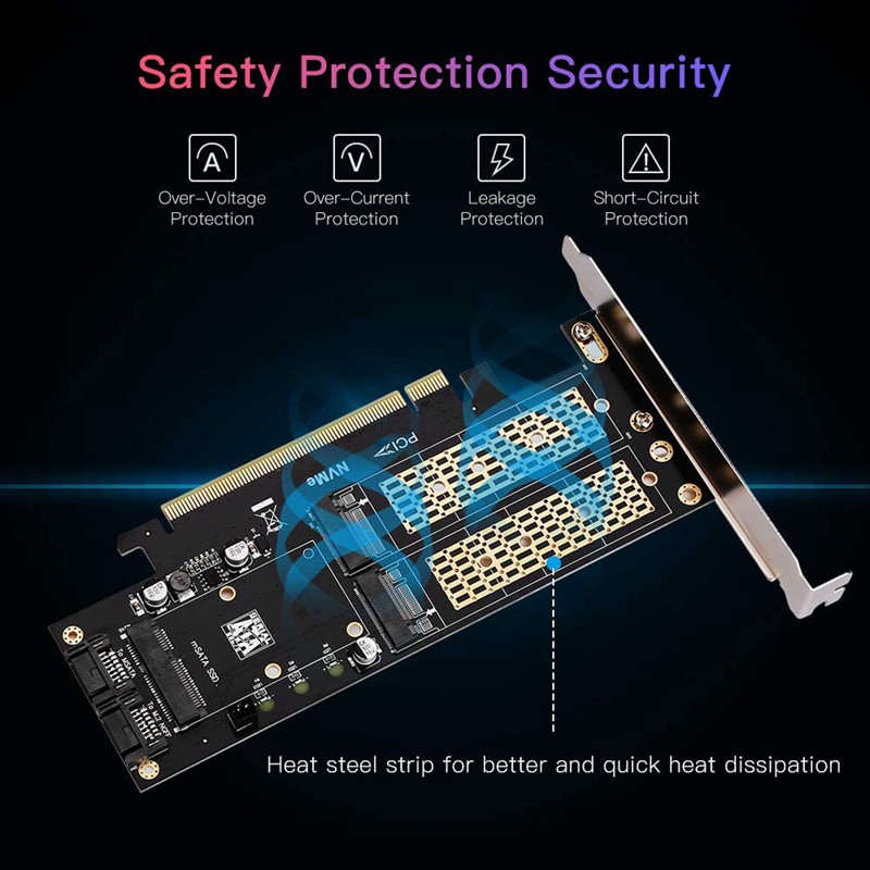 Thẻ chuyển đổi 3 trong 1 NGFF Msata SSD dành cho 2280 / 2260