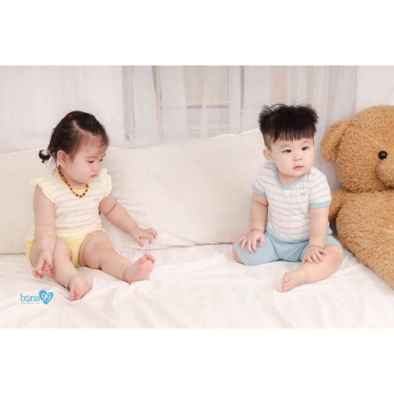 Bons99_ Bộ ba lỗ bamboo Bons99 cho bé size 6M đến 4Y