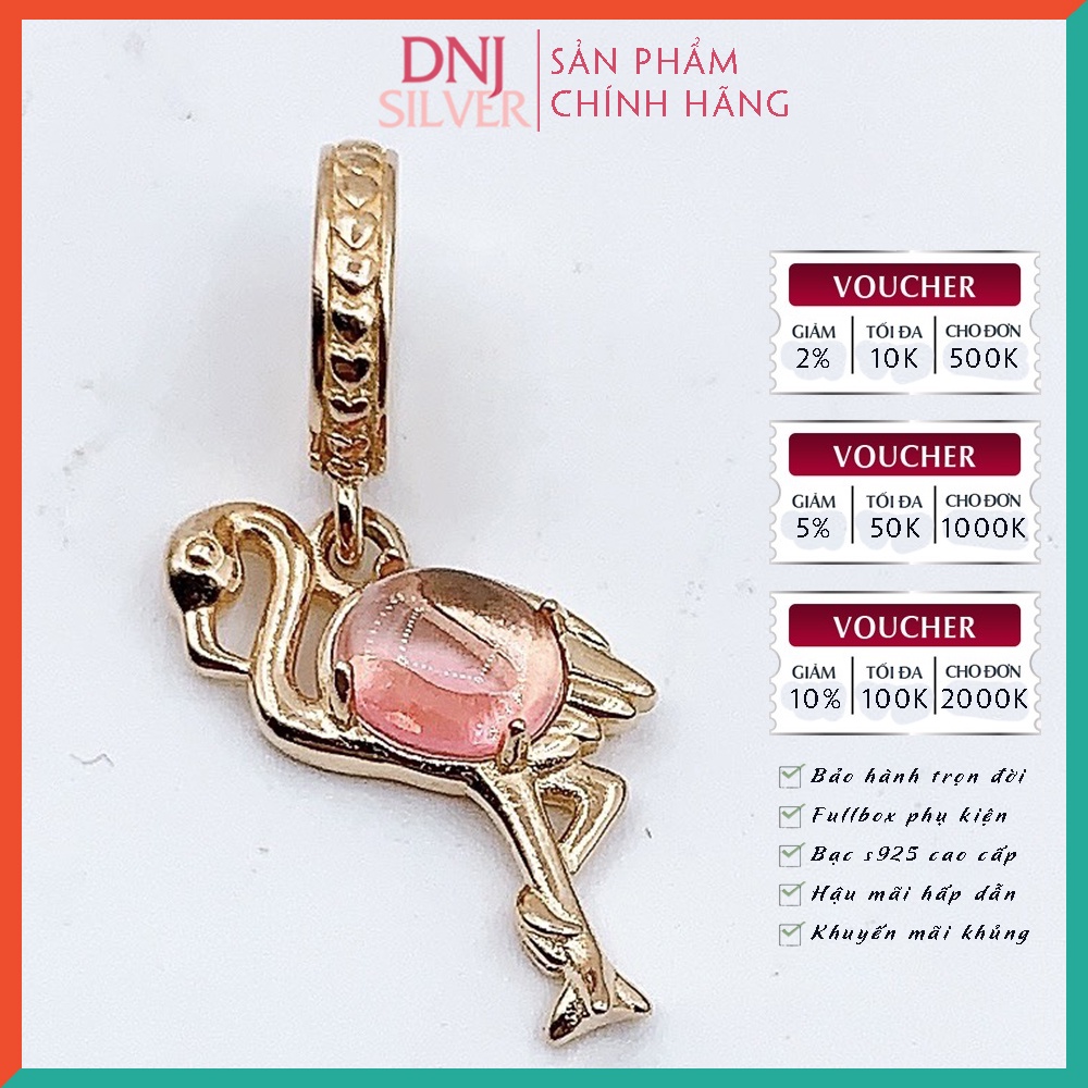 Vòng tay bạc 925 cao cấp - Vòng tay charm bạc Crane Lucky Bracelet, mang ý nghĩa may mắn, tình yêu, an lành - DNB042