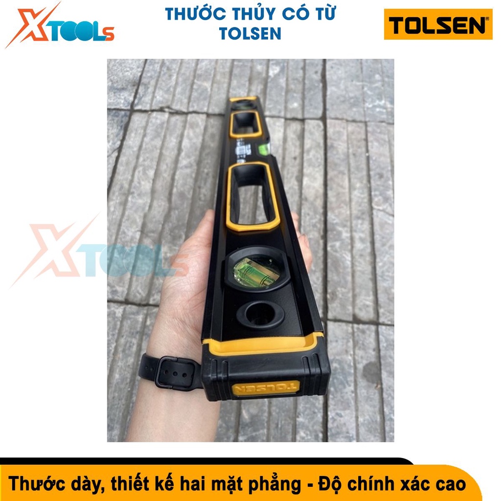 Thước thủy nivo Tolsen kích thước 60-120cm có từ tính, khung nhôm chắc tay đo được 3 góc độ cân bằng[CHÍNH HÃNG][XTOOLS]