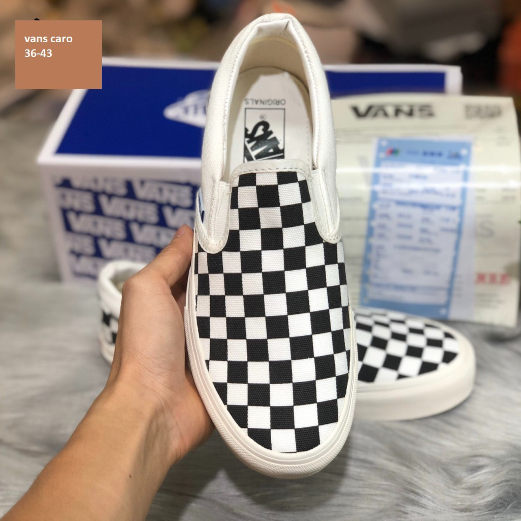 Giày Vans vault caro (Checkerboard Slip On) thời trang full box