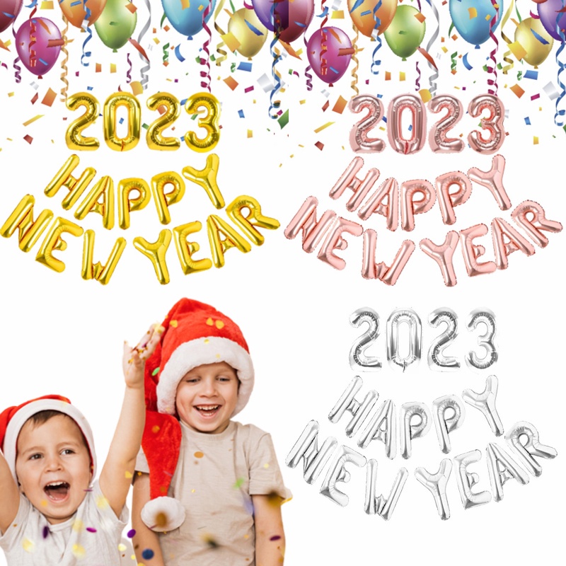 Bộ Bong Bóng Màng Nhôm 16 Inch Trang Trí Mừng Năm Mới 2023