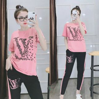 ĐỒ BỘ HÌNH LV KIỂU THỂ THAO, ĐỒ MẶC NHÀ TẬP THỂ DỤC
