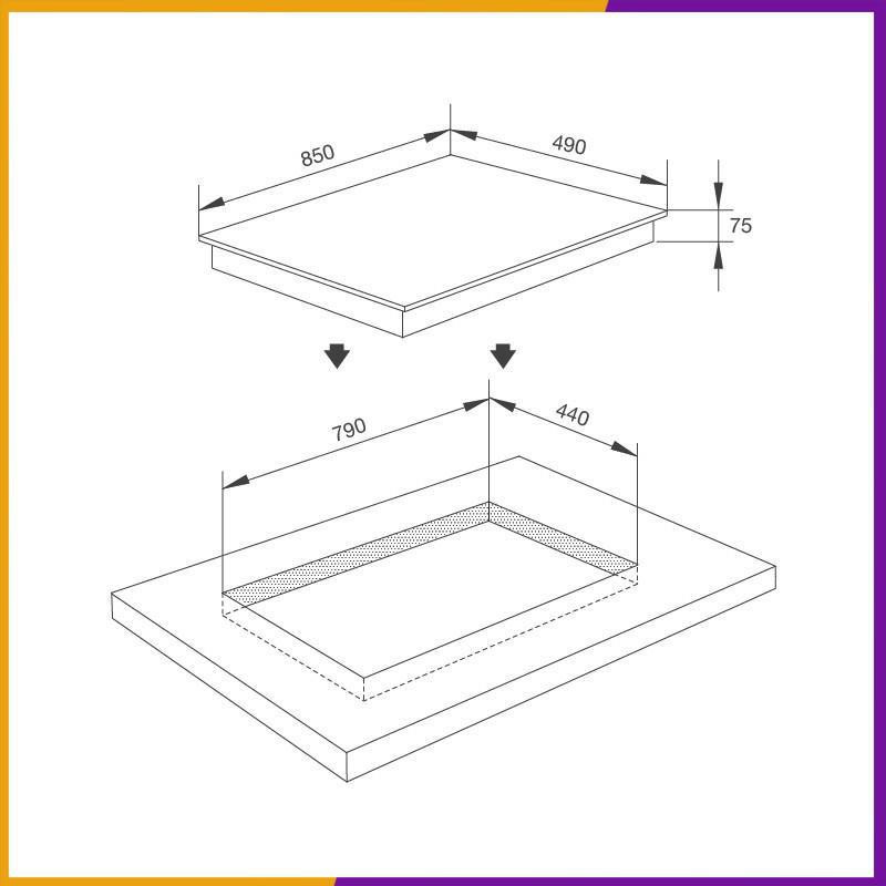 Bếp âm 2 gas Malloca AS 9402BG , mặt kính cường lực màu xanh rêu và đen ( CHÍNH HÃNG PHÂN PHỐI )