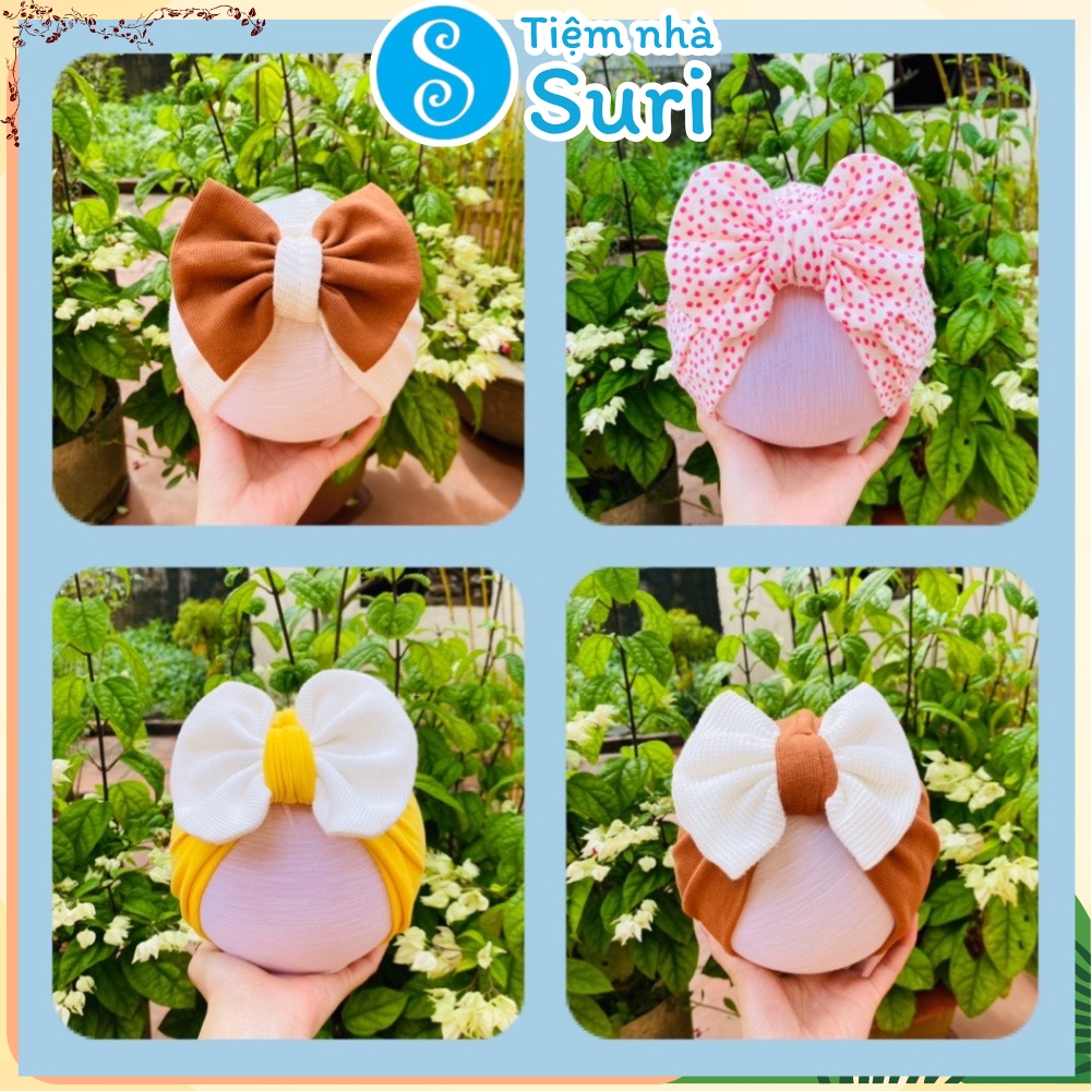Mũ Turban cho bé gái ⚡ HÀNG CAO CẤP ⚡ Mũ cho bé chất cotton mềm mịn, form chuẩn đội lên cực xinh
