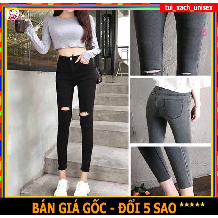 👗 BÁN SỈ - GIÁ RẺ 👗QUẦN KAKI NỮ RÁCH GỐI CỰC ĐẸP, THỜI TRANG ỐNG BÓ DÀI CHÂN