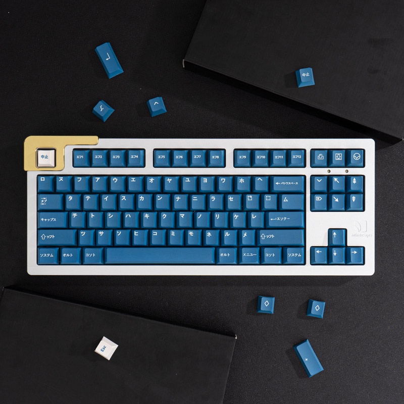 Bàn Phím GMK WOB KATAKANA Blue130 Phong Cách Nhật Bản Dành Cho Bàn Phím Cơ