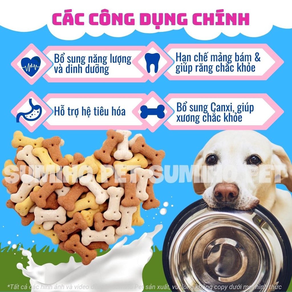 Bánh quy sữa dinh dưỡng cho chó mèo (Hộp 200gr) Bánh thưởng cho chó mèo