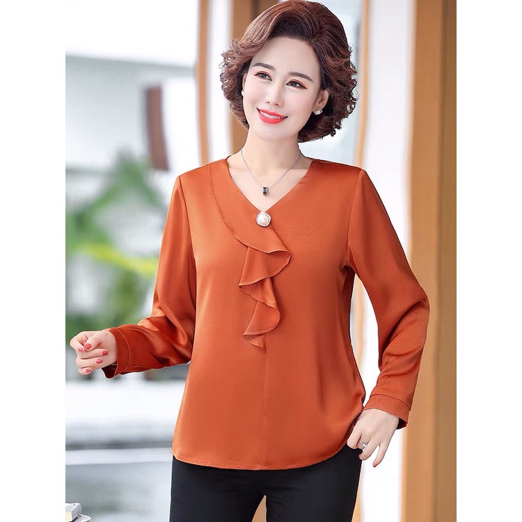 Áo sơ mi nữ trung niên Thiên Tú kiểu dáng tinh tế sang trọng , chất liệu voan thoáng mát dễ chịu thấm hút mồ hôi tốt