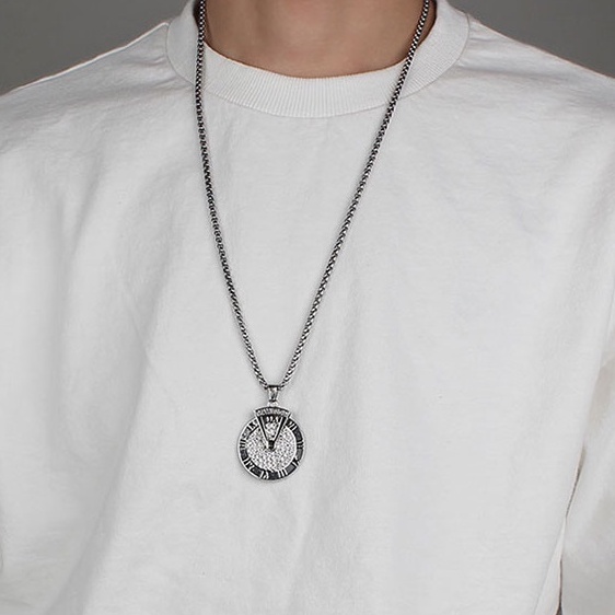 Vòng Cổ Nam Bạc Đẹp Unisex Ngầu Basic Clock Chains Lucifer Store Mặt Hình Đồng Hồ dây chuyền không gỉ Clock Chains
