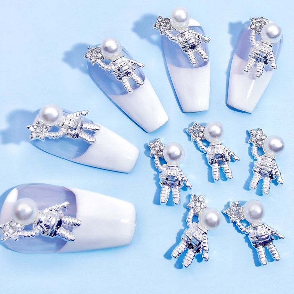 Bộ 10 Phụ Kiện Trang Trí Móng Tay Hình Gấu Bằng Hợp Kim DIY
