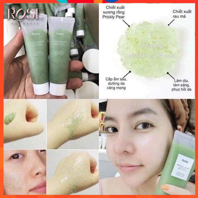Mặt Nạ Tẩy Da Chết Dạng Hạt Huxley ⚡⚡Hàn Quốc Chiết Xuất Xương Rồng Giảm Mụn Đầu Đen Dưỡng Ẩm Scrub Mask 30G