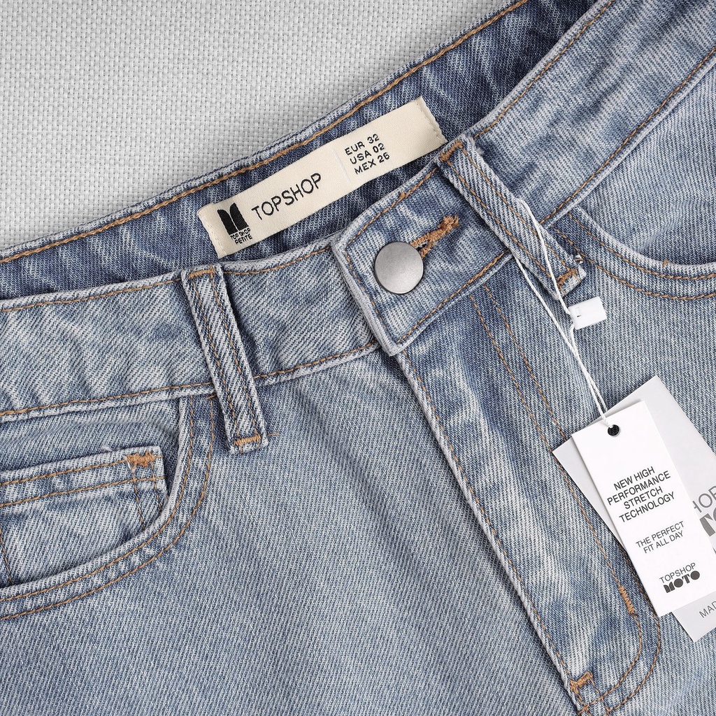 Quần Mom Jeans Nữ Lưng Cao Form Dáng Baggy Màu Xanh Blue Quần Wash Đùi M-02E | WebRaoVat - webraovat.net.vn