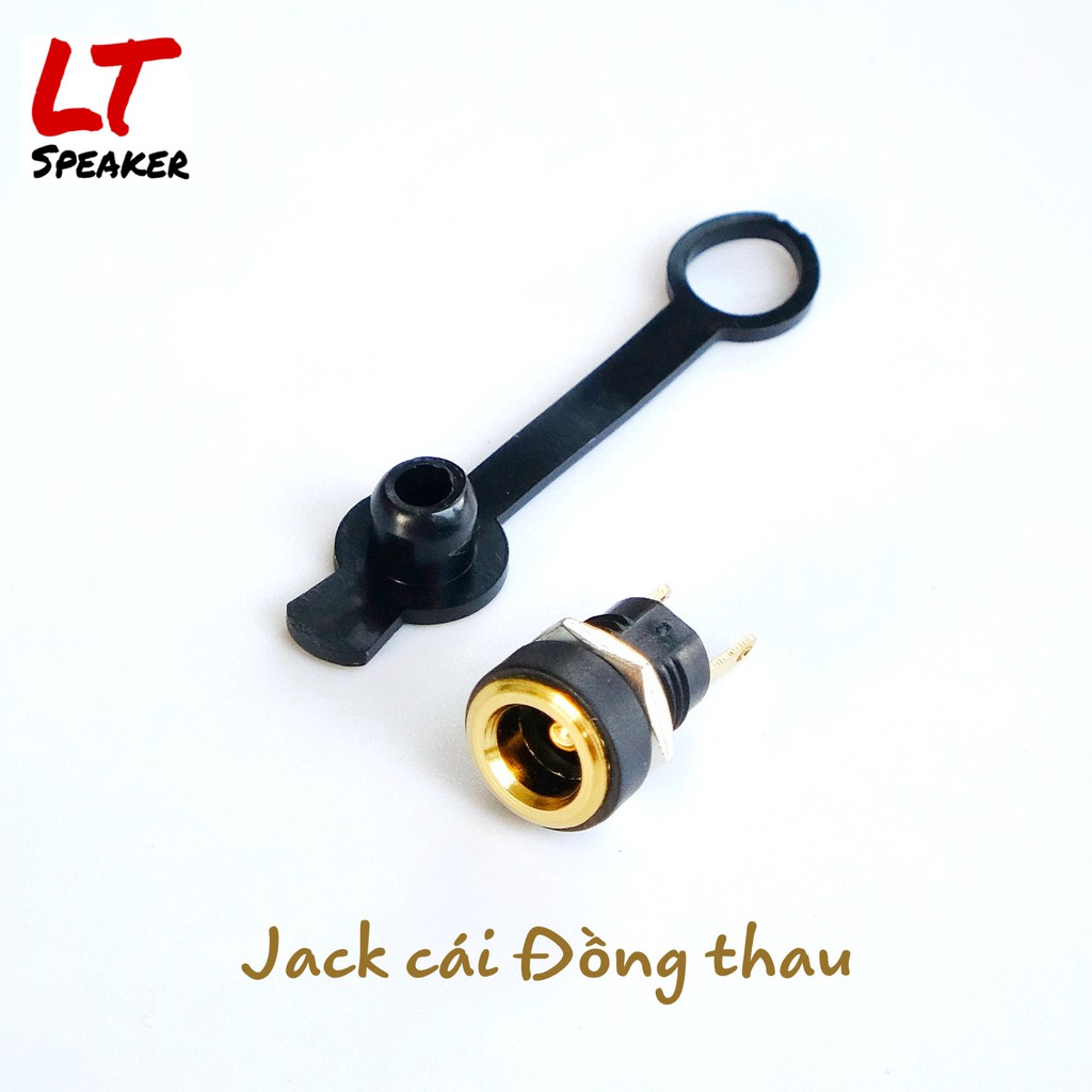 Jack DC 5.5 x 2.1mm Jack cái kim loại, đồng thau, Jack đực nhựa - ron chống nước