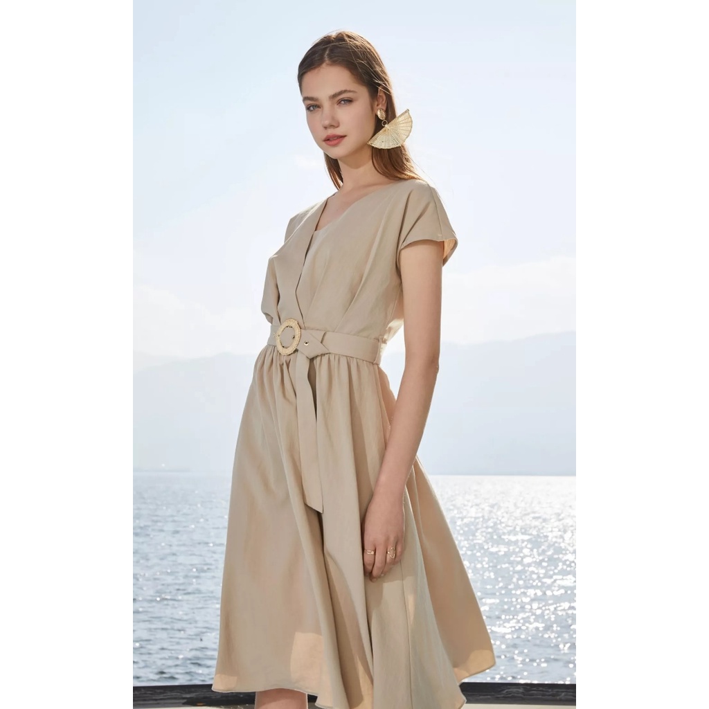 Vero Moda Đầm Thắt Lưng Cổ Chữ V