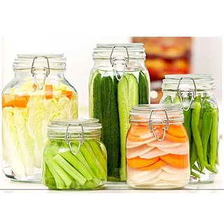 Lọ thủy tinh nắp cài kim loại loại dày hơn nhiều kích cỡ