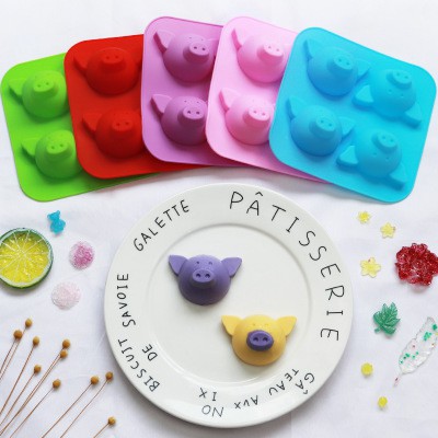 Khuôn silicone 4 chú heo