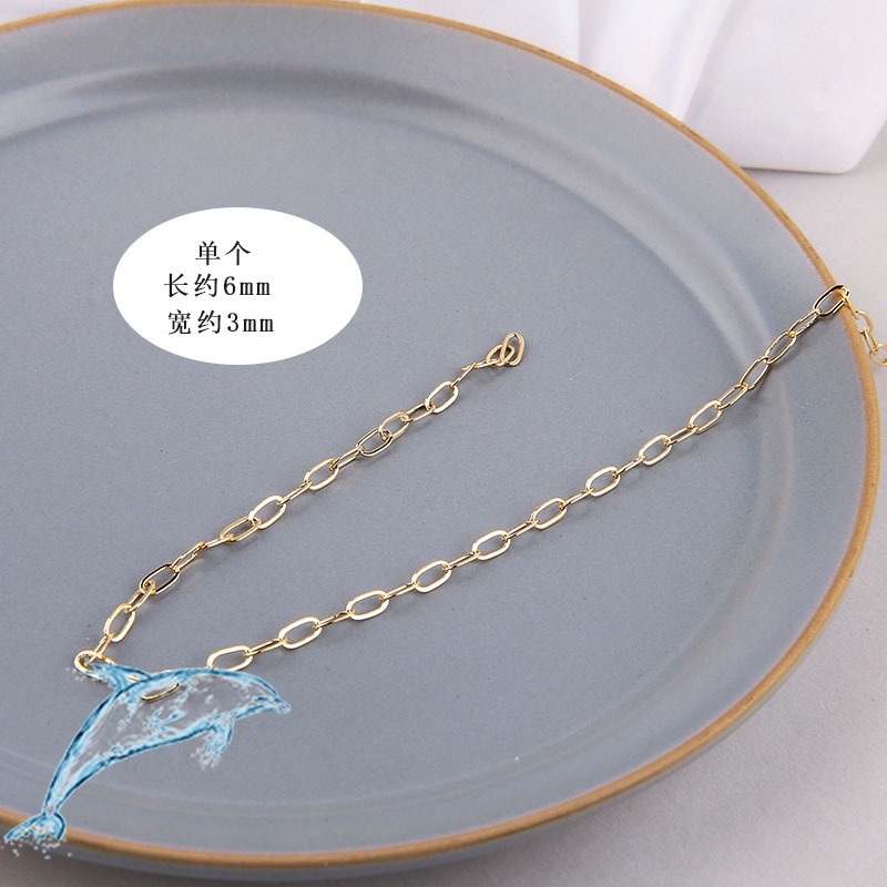 Dây Chuyền Mạ Vàng 18k 50cm Phong Cách Âu Mỹ Sang Trọng Dùng Làm Trang Sức Thủ Công diy