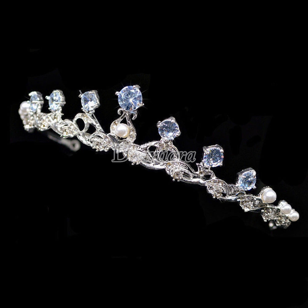 Vương Miện Đính Đá Zircon Phong Cách Âu Mỹ Dành Cho Cô Dâu