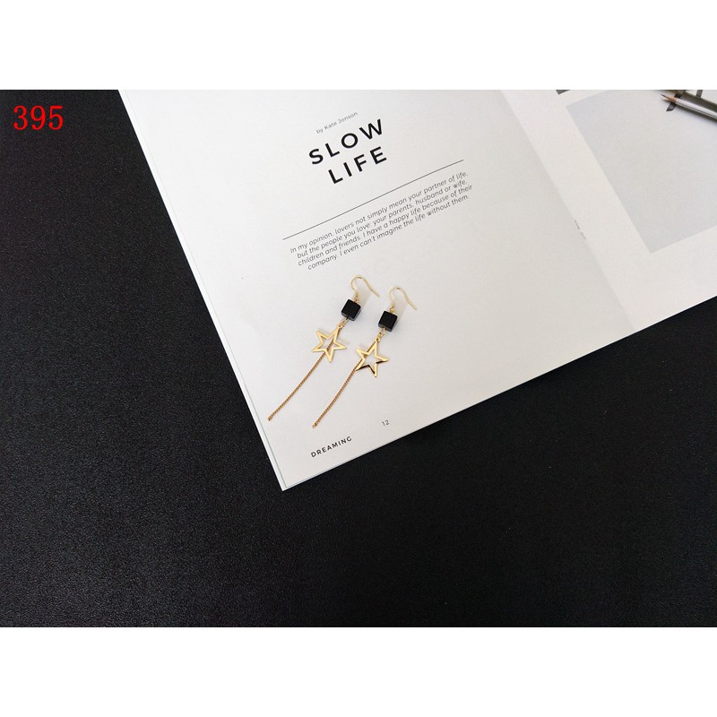 Bông tai thiết kế - phong cách âu mỹ - set bông tai tông đen #388-395