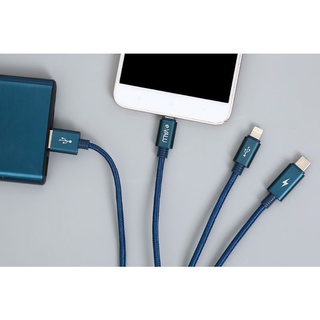 Cáp 3 đầu lightning type c micro 1m evalu spanker b 2