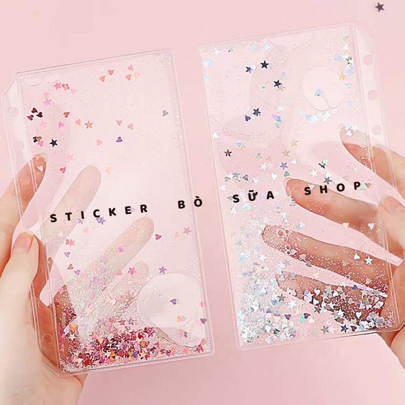 Bìa lấp lánh phân chia trang kim tuyến A6 stickerbosuashop