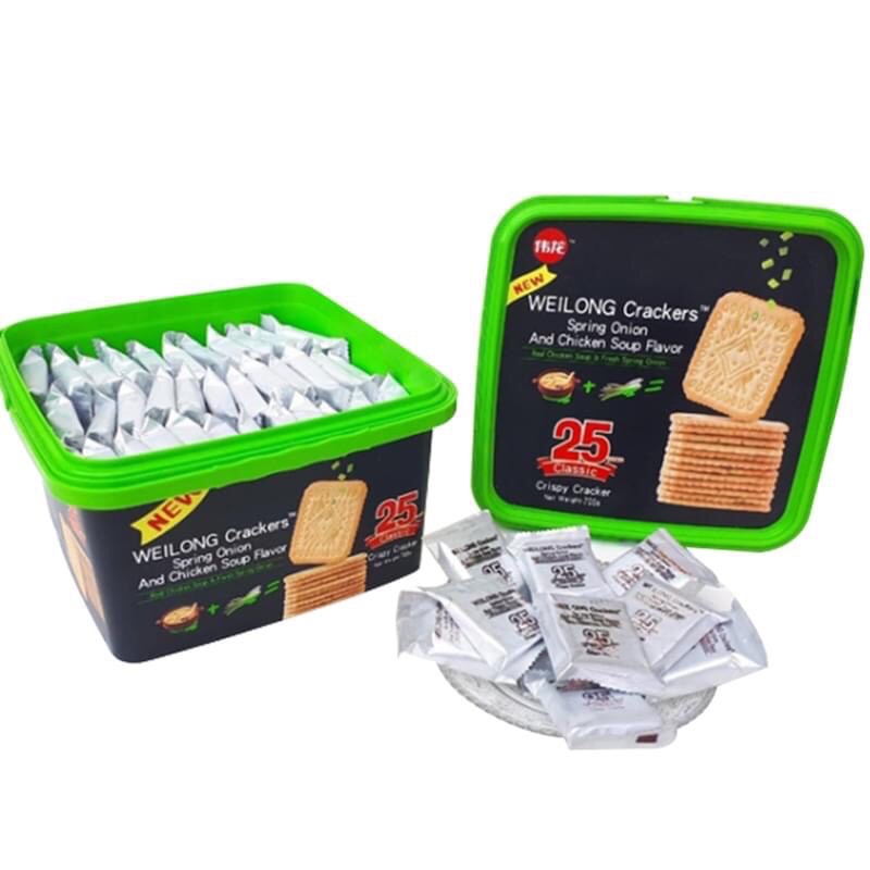 Bánh quy súp gà hành lá Weilong 180 (2 loại)