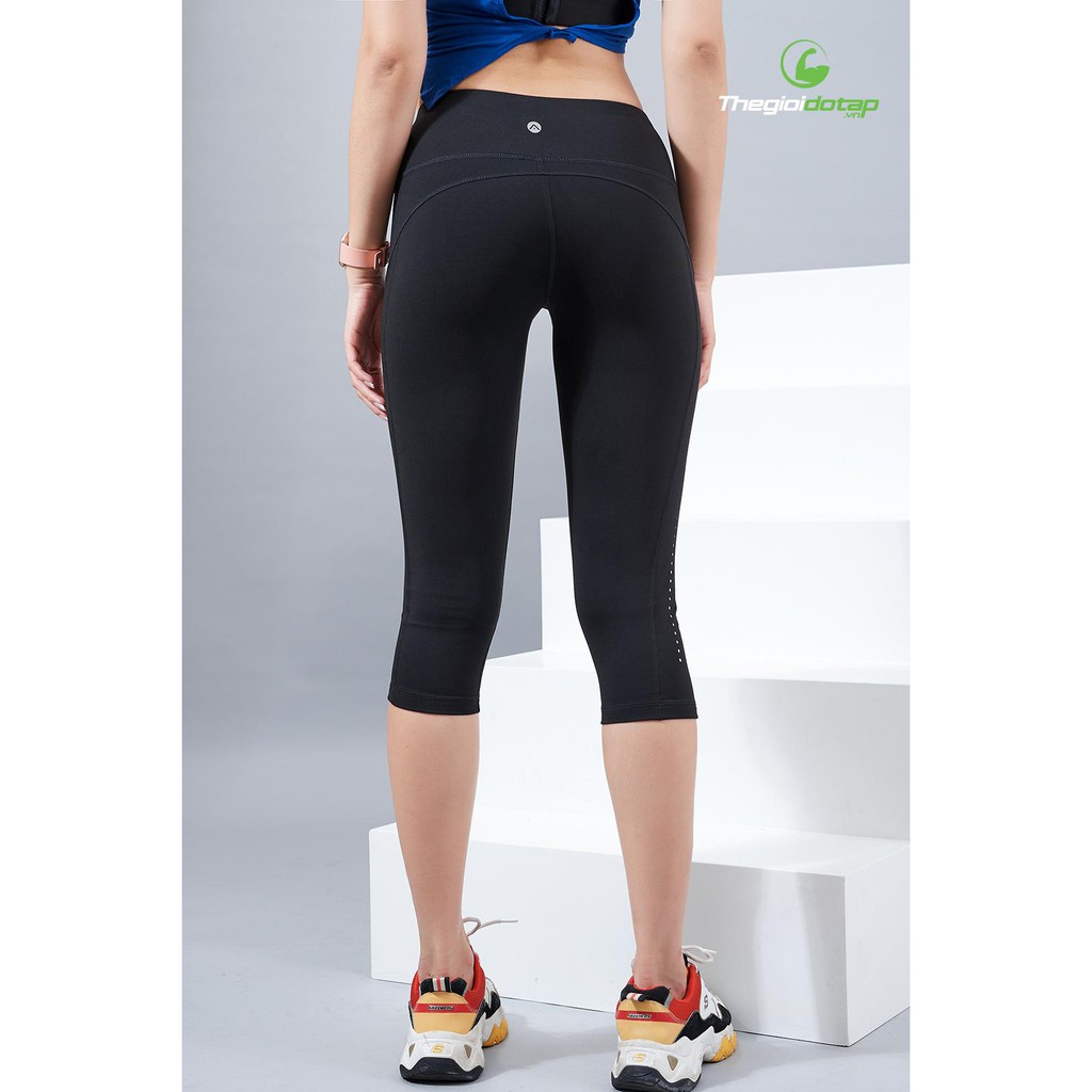 Quần Legging Lửng Lưng Cao Tập Gym Yoga Nữ Icado QL25 - Đen