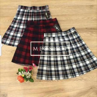 VNXK-Chân váy tennis kẻ caro Hàn Quốc