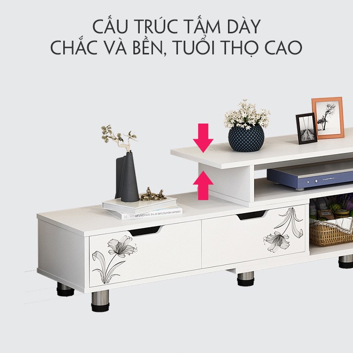 Kệ Tivi Gỗ 3 Tầng Có Ngăn Kéo, Kệ Gỗ Tivi Trang Trí Phòng Khách, Tủ Gỗ Trang Trí Phòng Khách Cao Cấp