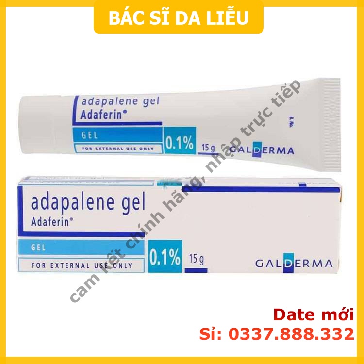 Adaferin gel  chấm mụn 0.1% adapalene, giảm mụn, chống lão hóa