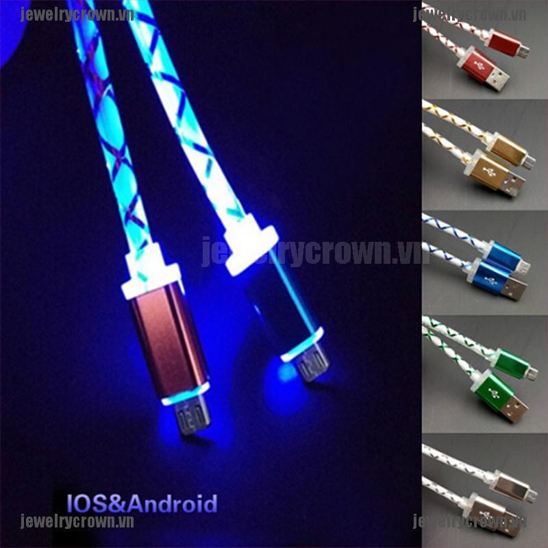 [Crown]Smart phone retractable visible led Light micro usb data sync charger cable [VN]