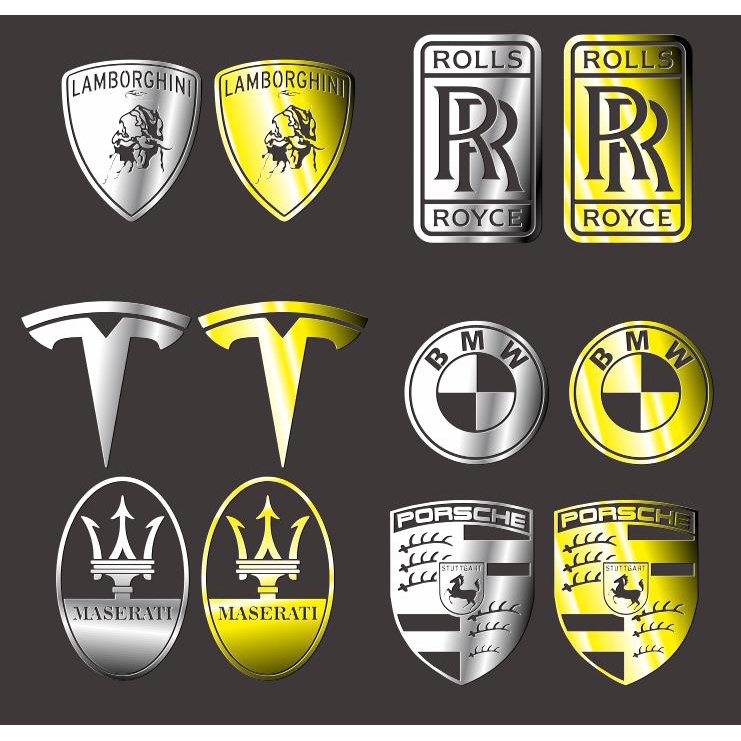 Miếng Dán Kim Loại Siêu Mỏng In Logo Xe Hơi Porsche Maserati / / Mercedes-Benz / / Land Rover