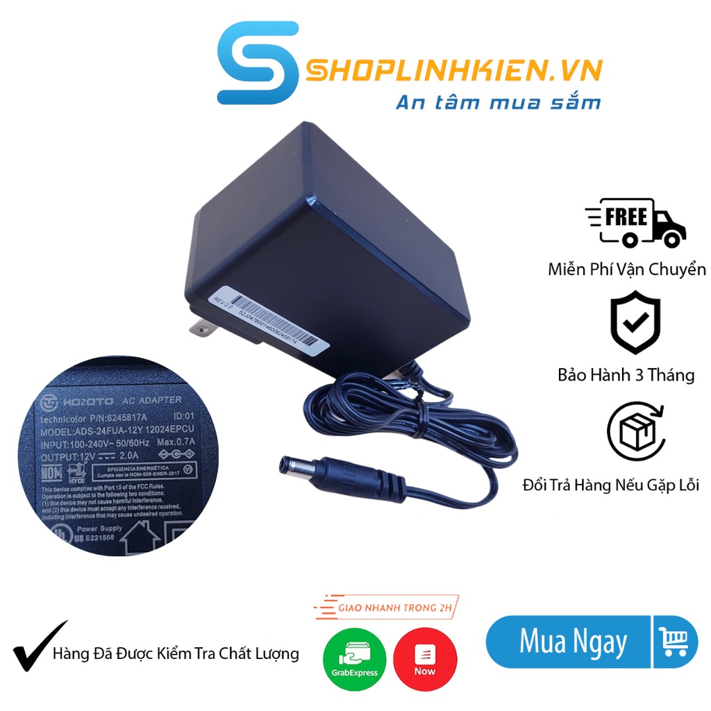 Nguồn Adapter 12V 2A HOIOTO ADS-24FUA-12Y ADS-25FT-12 Bộ Chuyển Đổi Nguồn 12V2A Jack 5.5x2.5 Router-Shoplinhkienm2m