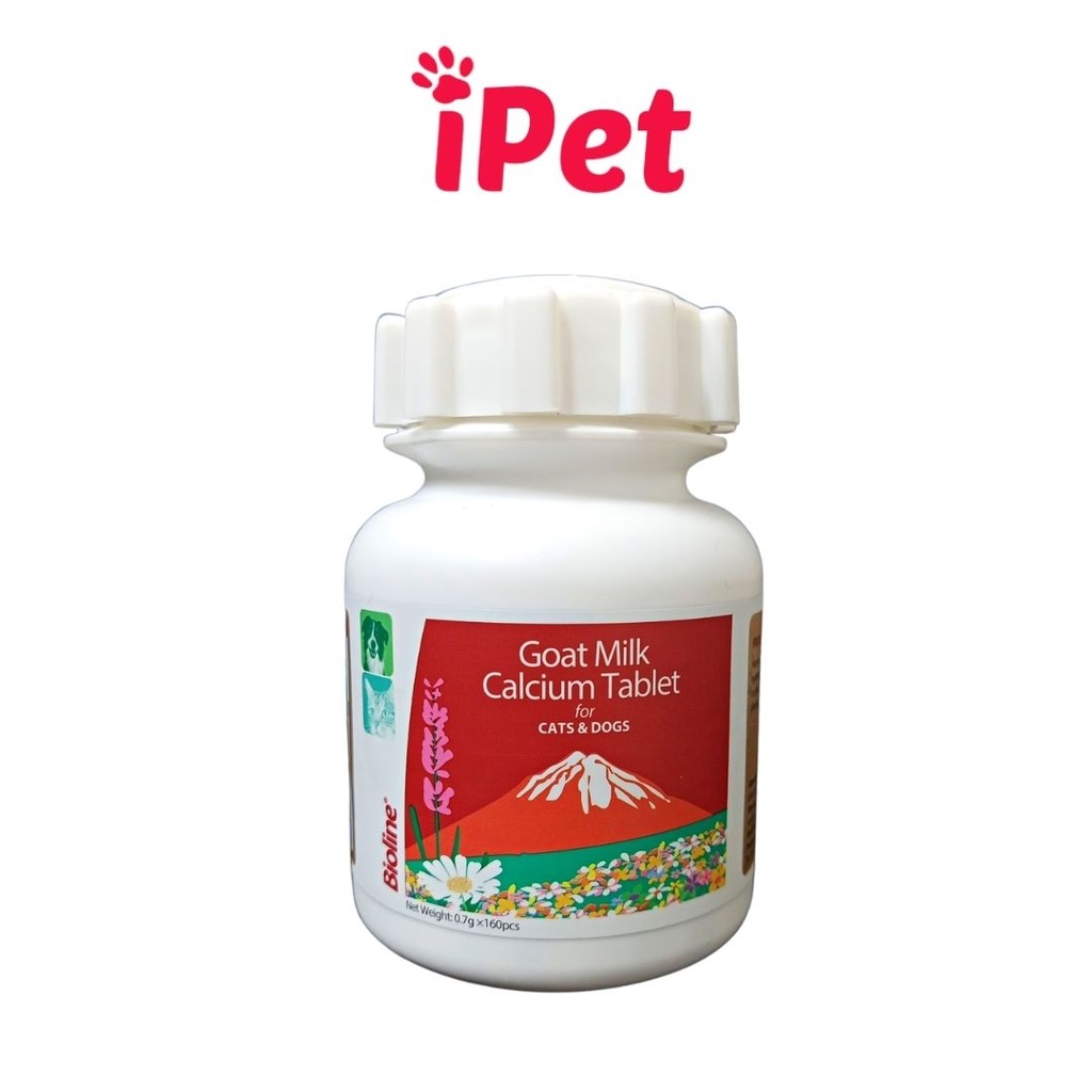 Viên canxi sữa dê Bioline bổ sung dưỡng chất cho chó mèo - iPet Shop