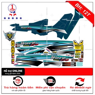 Tem rời dán xe wave nhỏ đời đầu dán xe xanh nhớt - Bi Decal