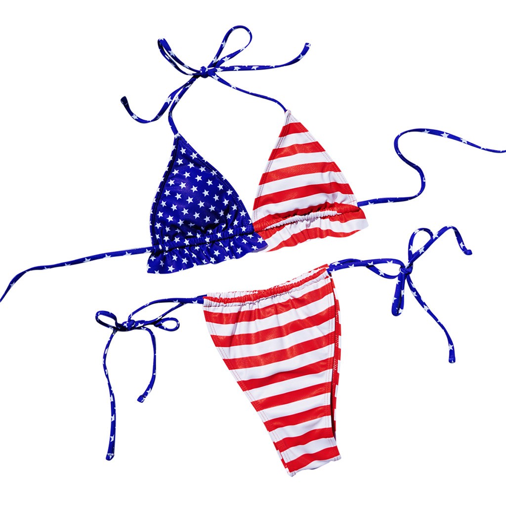 [Mã FACBGO245 giảm 10K đơn bất kì] Bikini In Hình Lá Cờ Có Mút Nâng Ngực | BigBuy360 - bigbuy360.vn