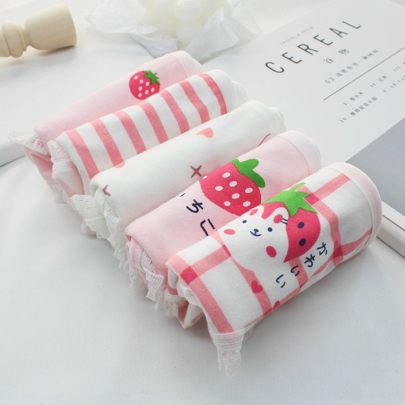 [] Combo 5c Quần Lót cotton kute Dễ Thương Xinh Xắn,chất cotton thấm hút mồ hôi