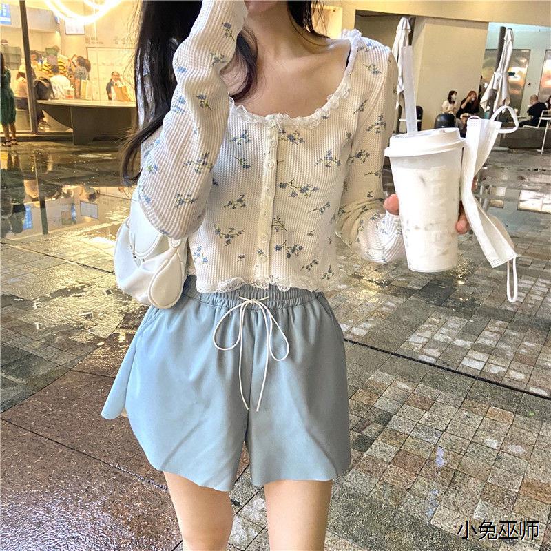 Áo Thun Tay Dài Phối Ren Hoa Phong Cách Phương Tây Thời Trang Cho Nữ