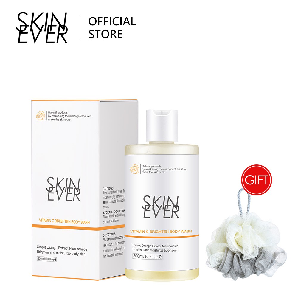 Sữa Tắm SKIN EVER 200ml Chứa Vitamin C Hỗ Trợ Dưỡng Ẩm Làm Trắng Sáng Da Hiệu Quả