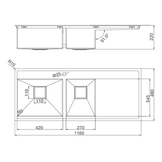 Chậu rửa chén bằng đá Malloca MS 6306T