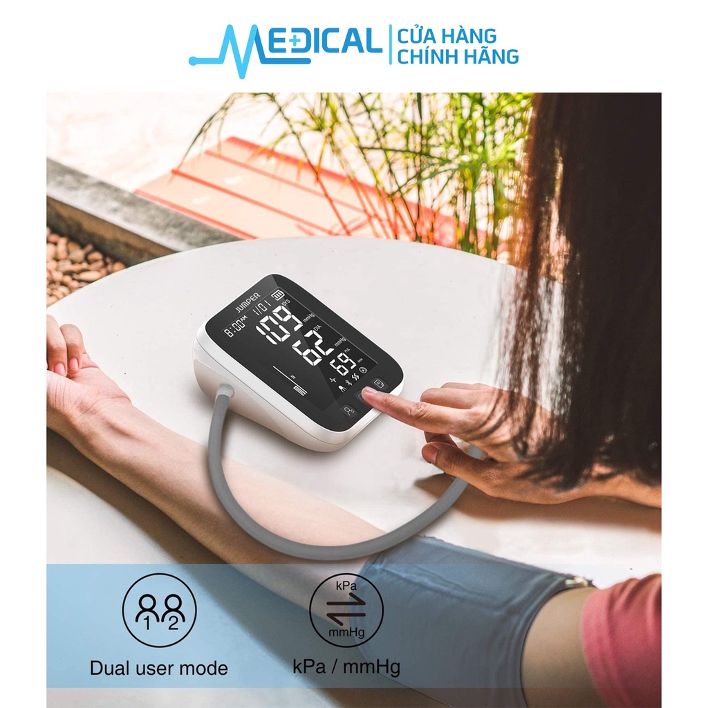 Máy đo huyết áp bắp tay JUMPER JPD - HA121 chứng nhận FDA Hoa Kỳ (Bluetooth + APP điện thoại) - MEDICAL