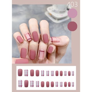 Bộ 24 Móng Tay Giả Nhám Vuông (keo dán)
