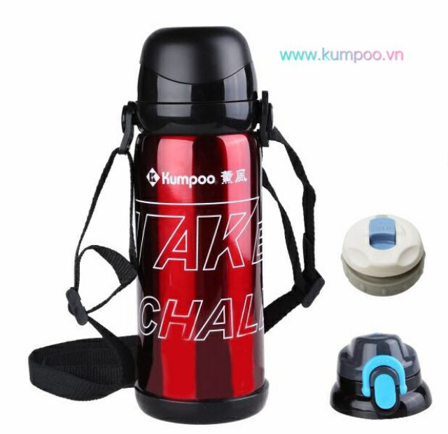 Bình Nước Thể Thao giữ nhiệt 800ml Shaker Chạy Bộ, Tập Gym, Chơi Thể Thao hiệu KUMPOO