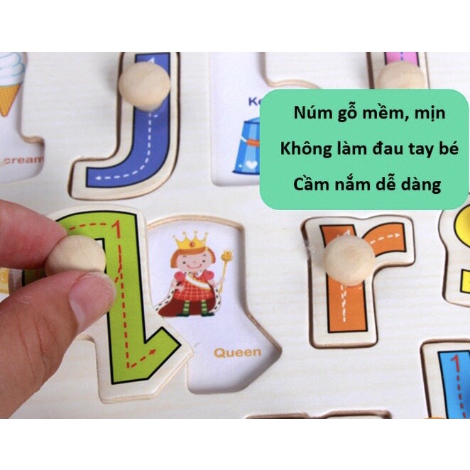 Bảng Ghép Hình Núm Gỗ Thông Minh Cho Bé