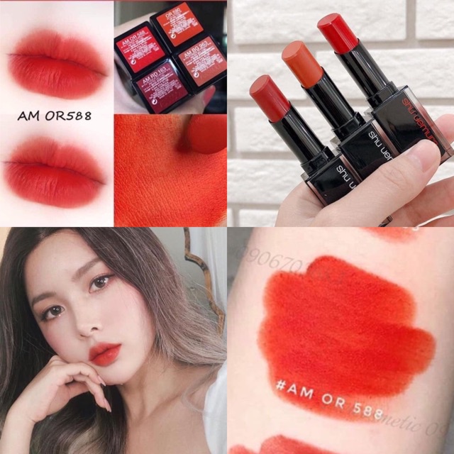 ✨ Son SHU UEMURA màu 588 vỏ đen đỏ cam cháy Rouge Unlimited Amplified - 𝙰𝚛𝚌𝚑𝚒𝚟𝚎𝚜.𝚂𝚐𝟷