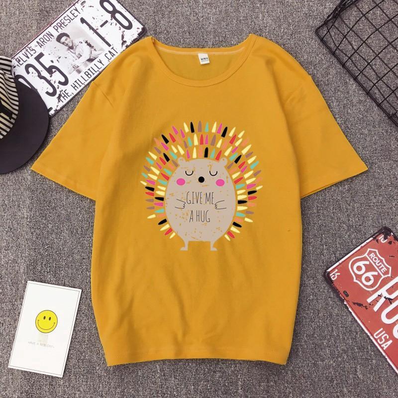 Áo thun ngắn tay in hình phong cách mùa hè cho nữ