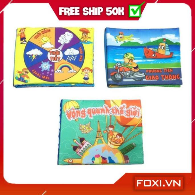 ComBo 3 Sách Vải Giáo dục mầm non-Chủ đề Giao thông-Thời tiết-Vòng quanh thế giới-nên mua