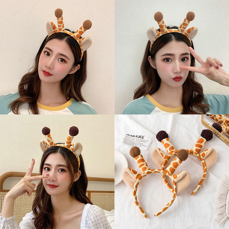 Cài tóc phối sừng hươu cao cổ dễ thương cho nữ