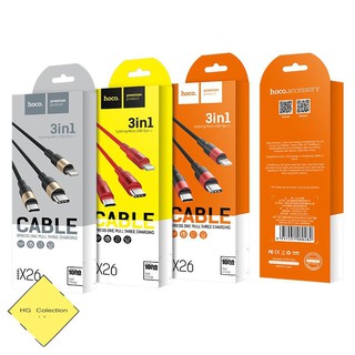 Dây cáp sạc hoco x26 - 3 đầu 1m